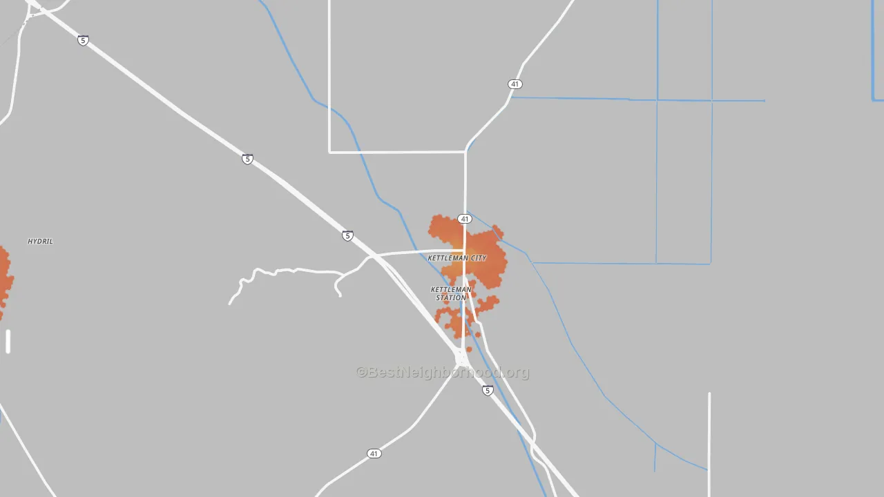 Bike Grade map of Kettleman City, CA