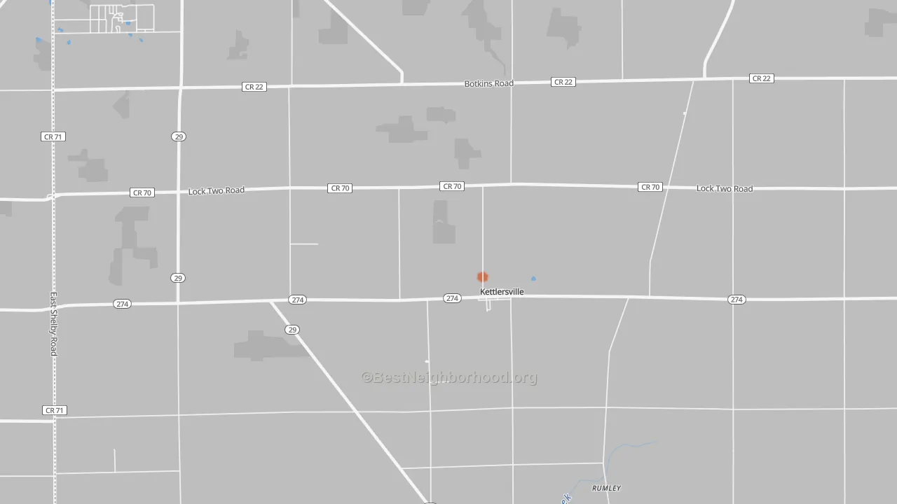 Bike Grade map of Kettlersville, OH