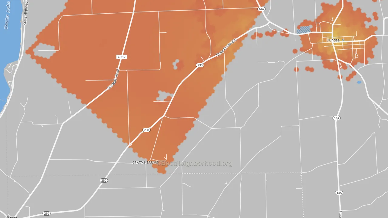 Bike Grade map of Keuka, NY
