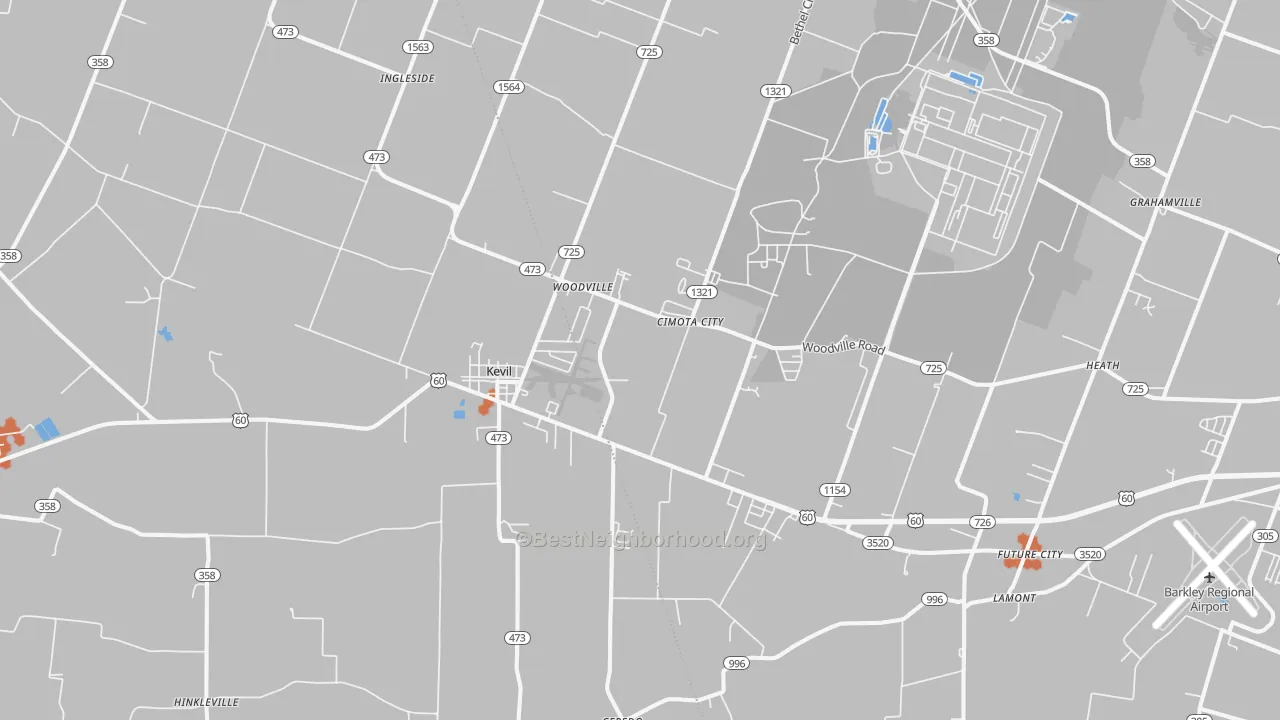 Bike Grade map of Kevil, KY