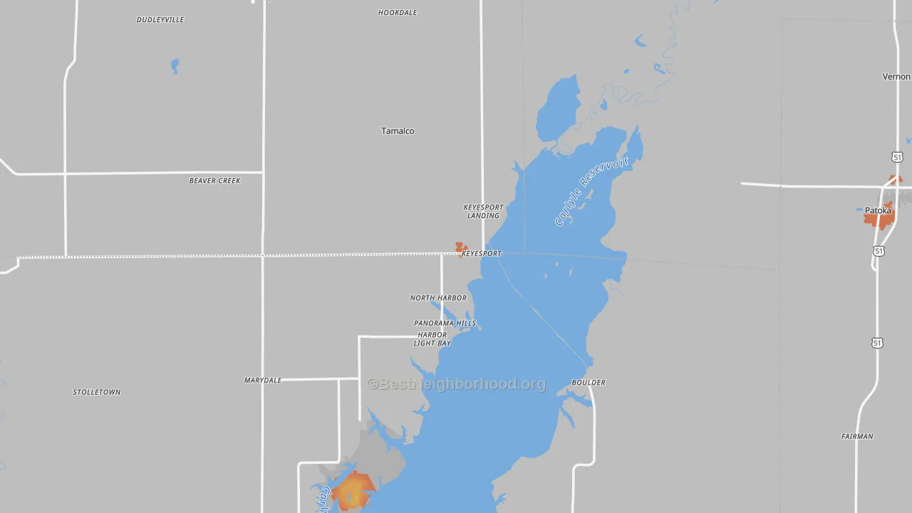 Bike Grade map of Keyesport, IL