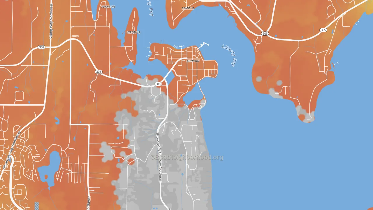 Bike Grade map of Keyport, WA