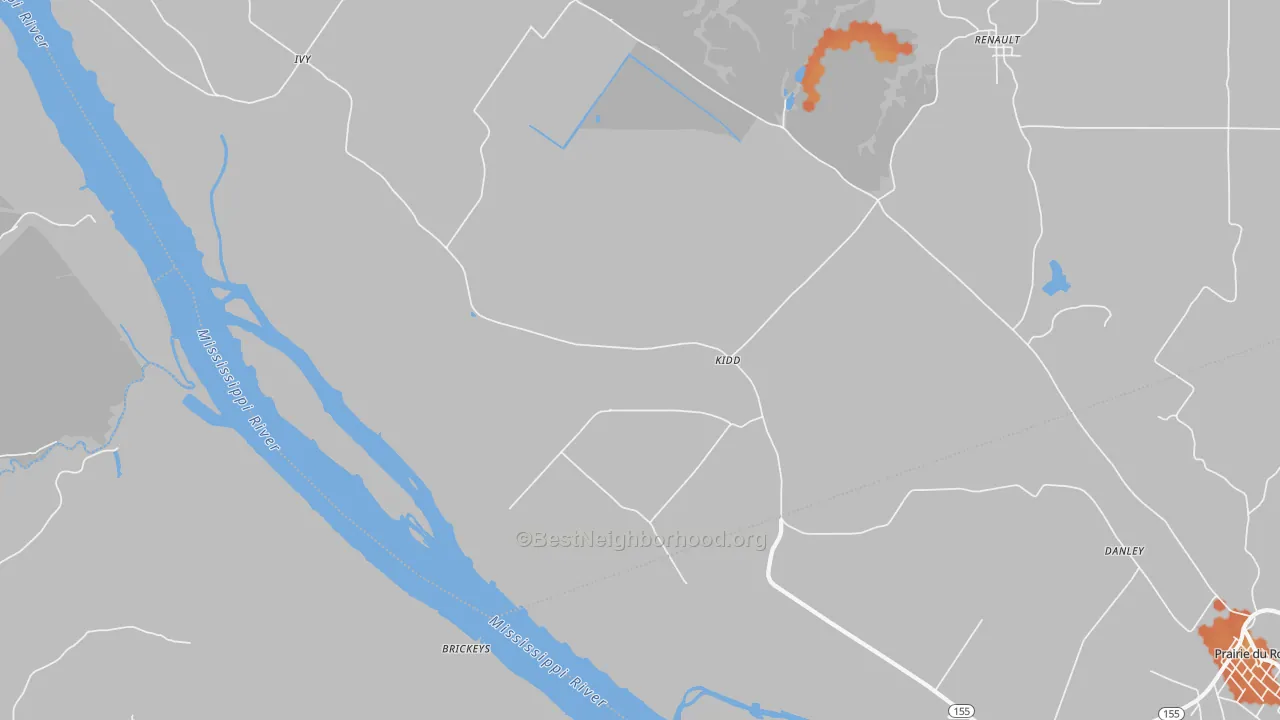 Bike Grade map of Kidd, IL