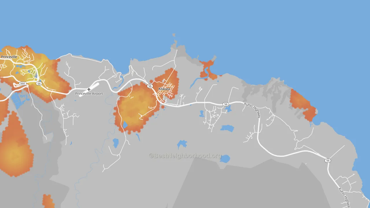 Bike Grade map of Kilauea, HI