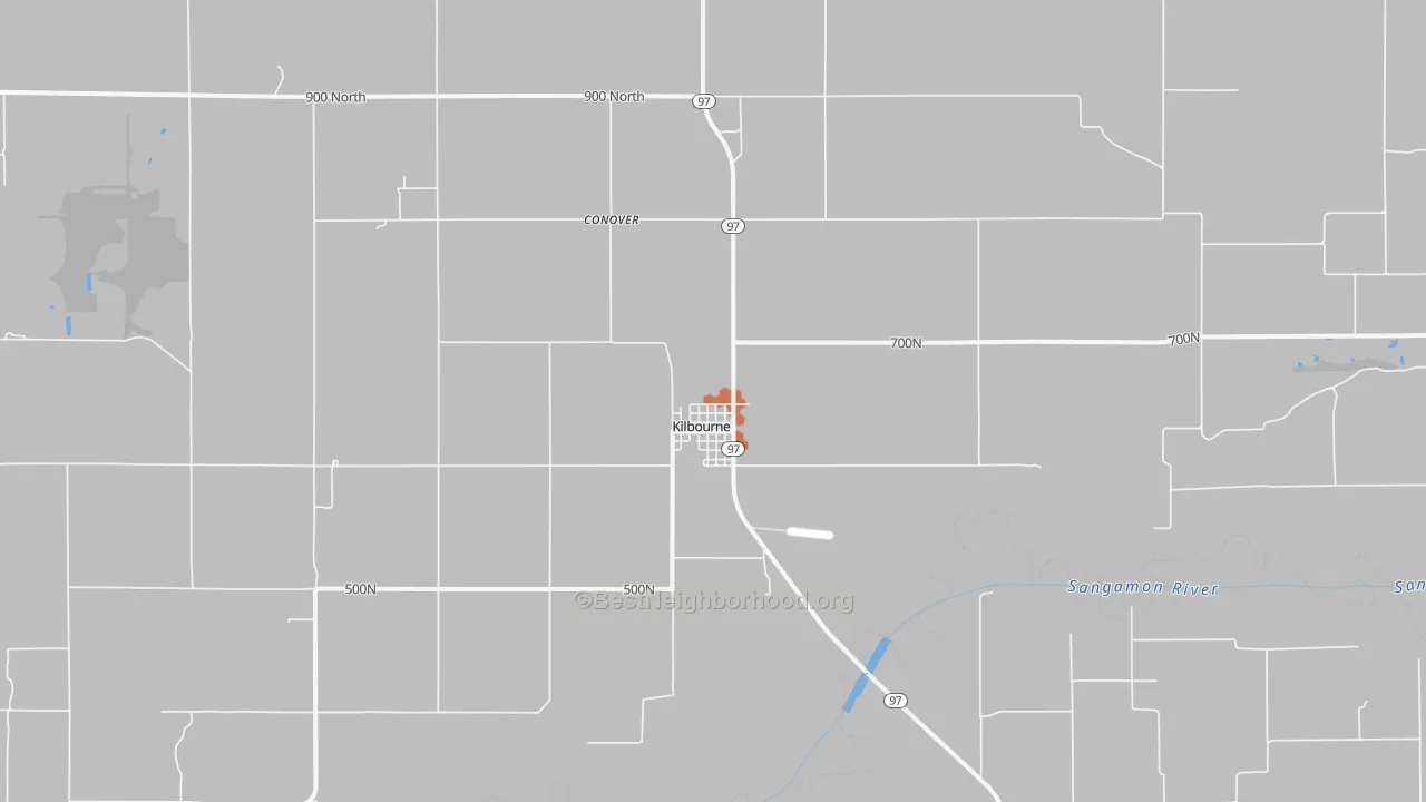Bike Grade map of Kilbourne, IL