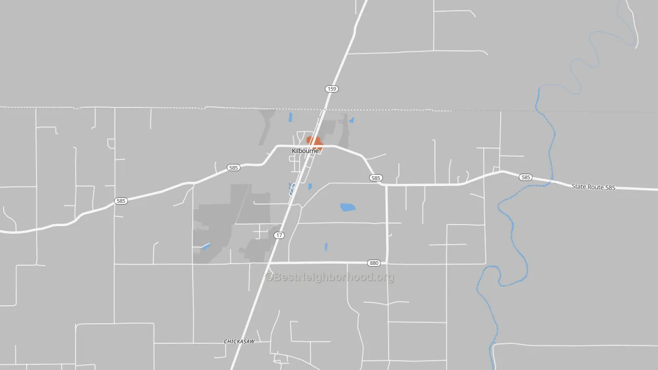 Bike Grade map of Kilbourne, LA