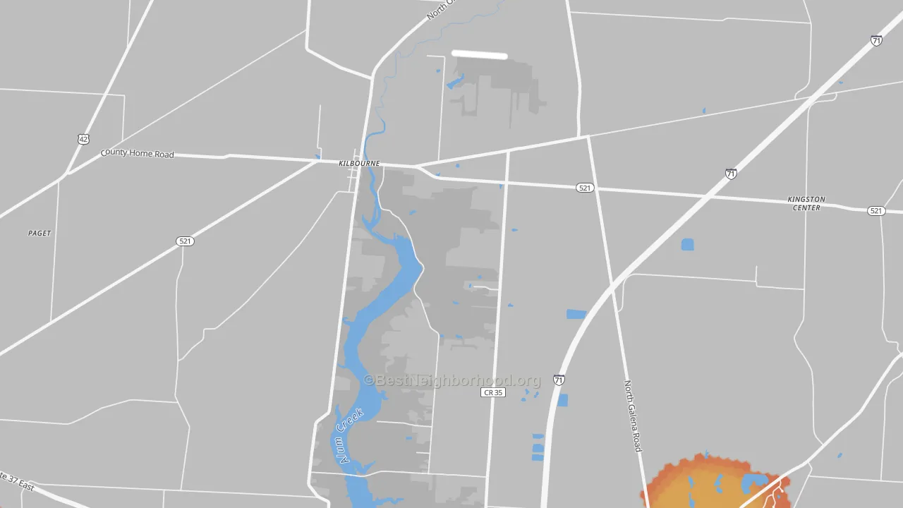 Bike Grade map of Kilbourne, OH