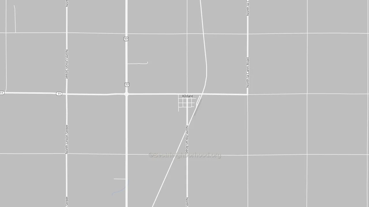 Bike Grade map of Kildare, OK