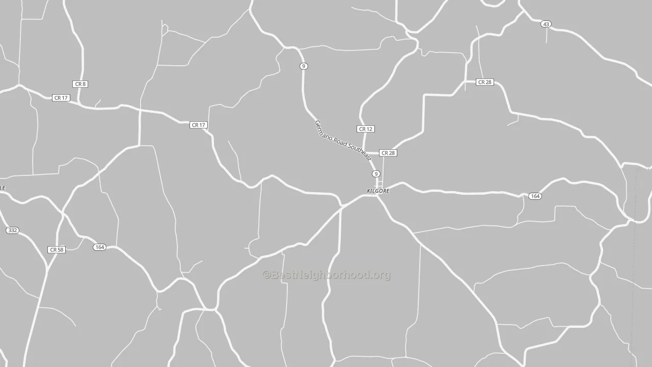 Bike Grade map of Kilgore, OH