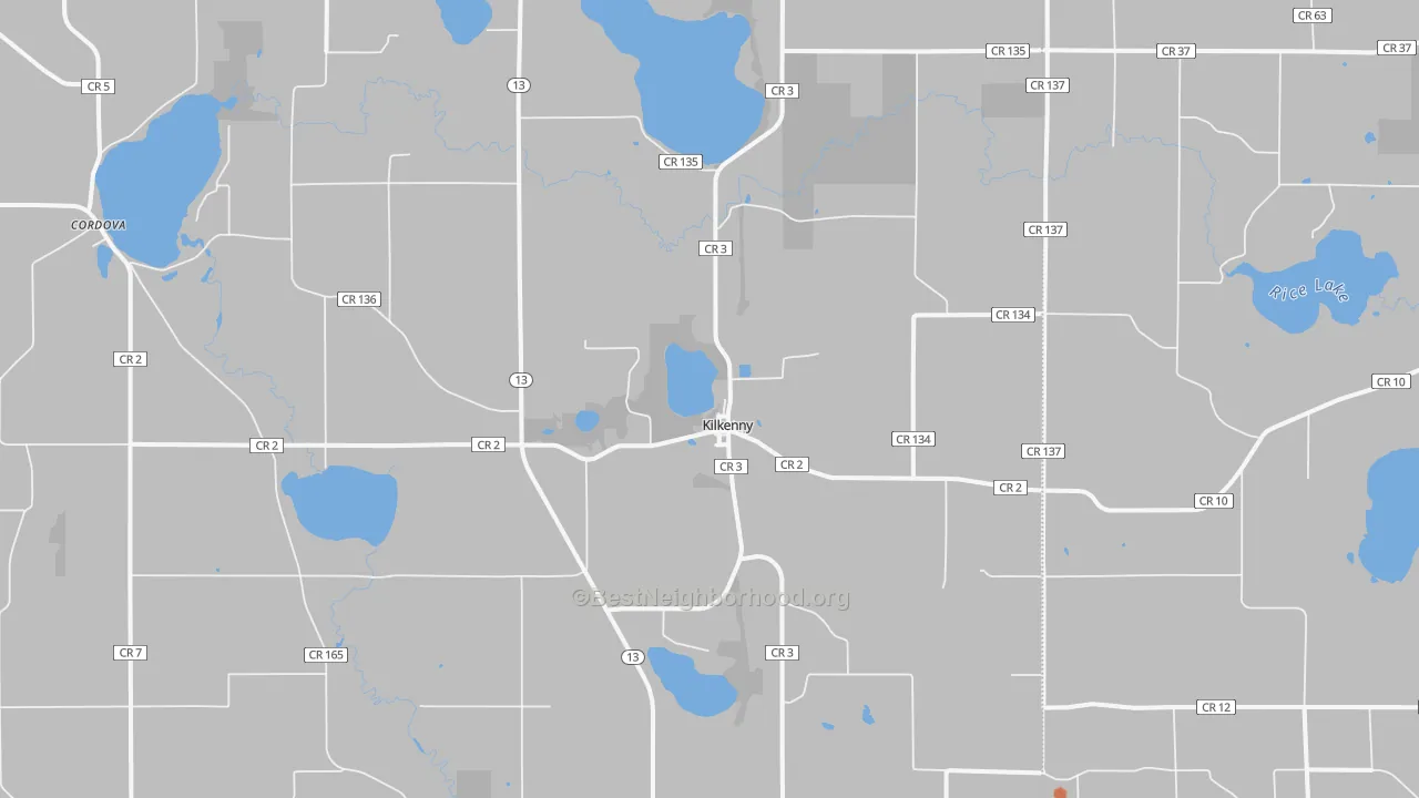 Bike Grade map of Kilkenny, MN