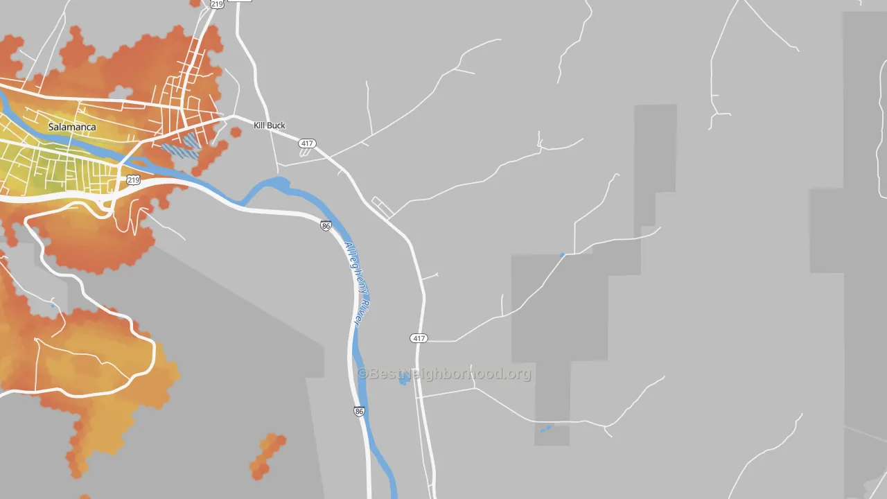 Bike Grade map of Kill Buck, NY