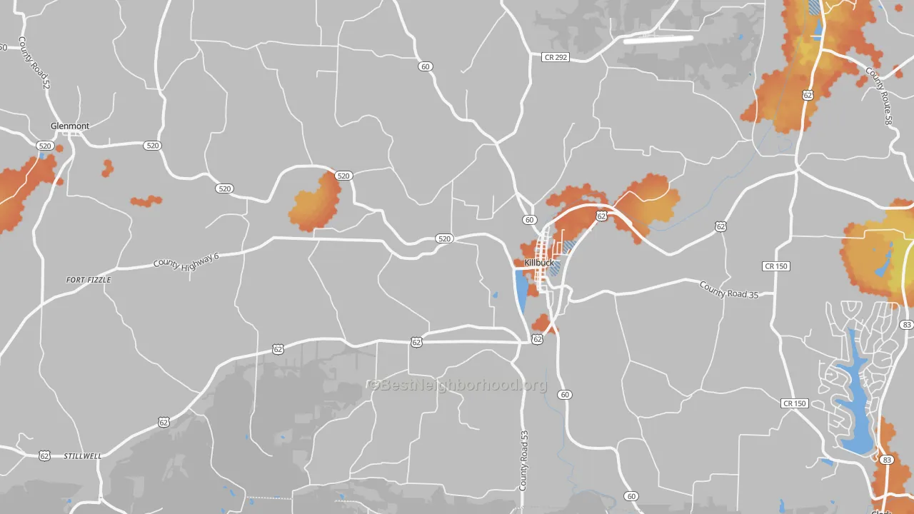 Bike Grade map of Killbuck, OH