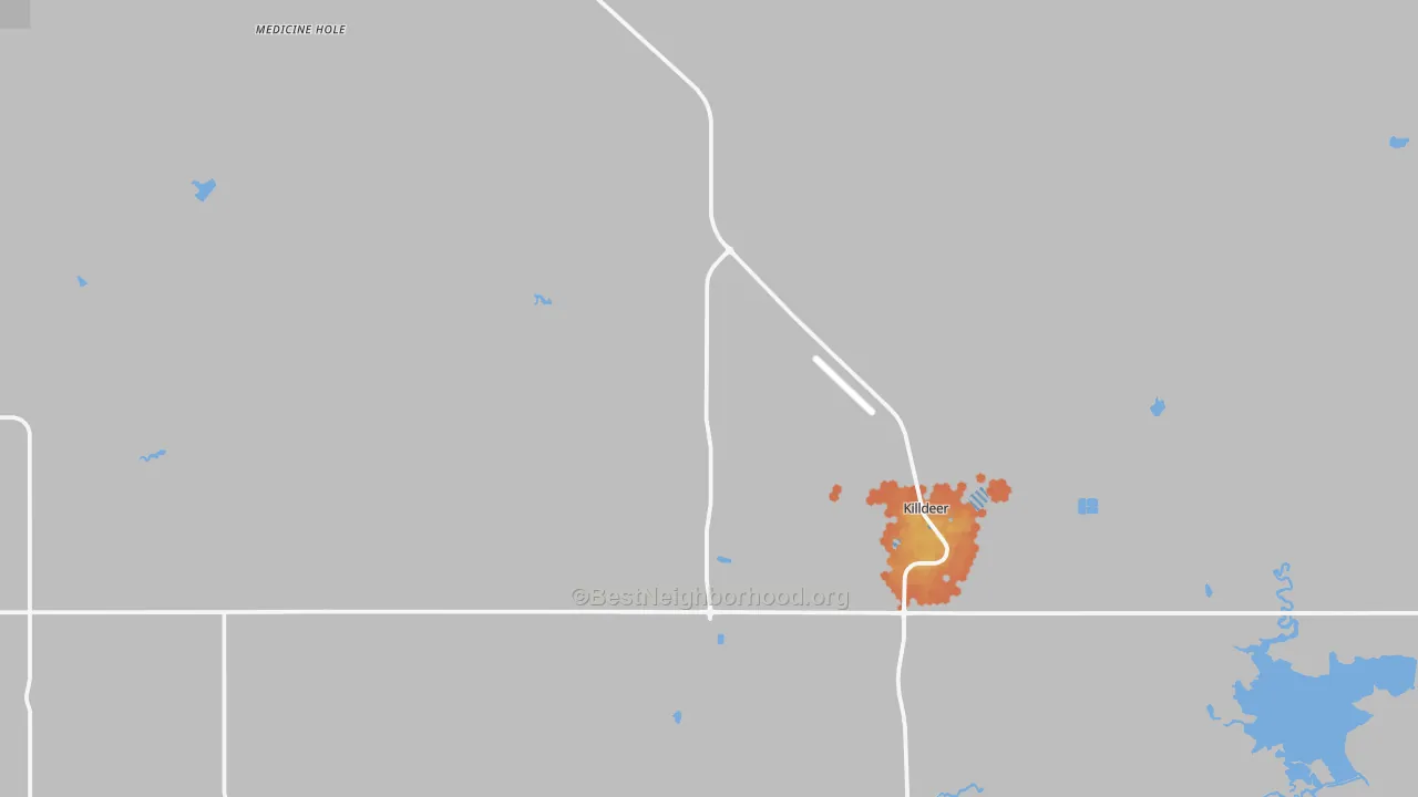 Bike Grade map of Killdeer, ND