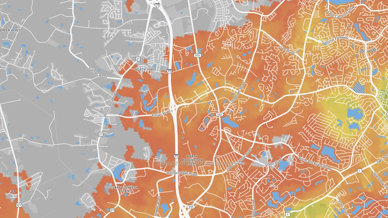Bike Grade map of Killian, SC