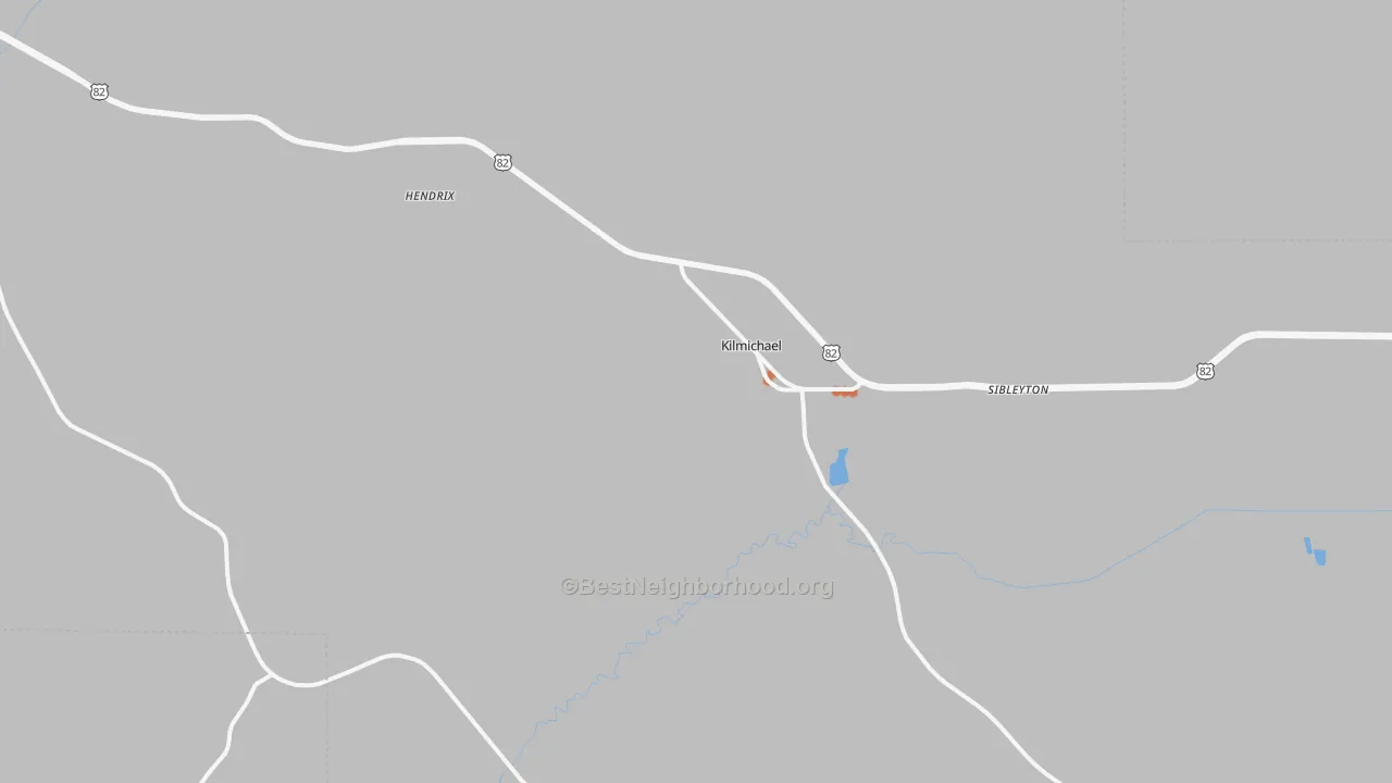 Bike Grade map of Kilmichael, MS
