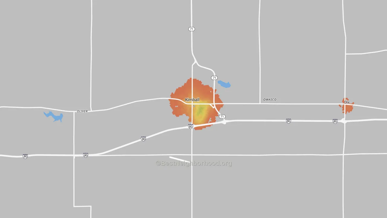 Bike Grade map of Kimball County, NE