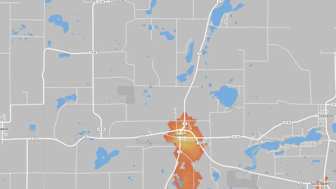 Bike Grade map of Kimball, MN