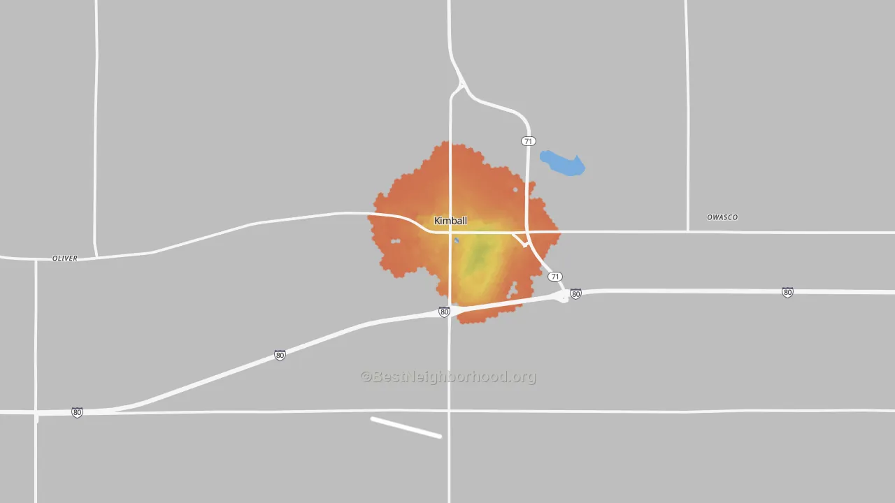 Bike Grade map of Kimball, NE
