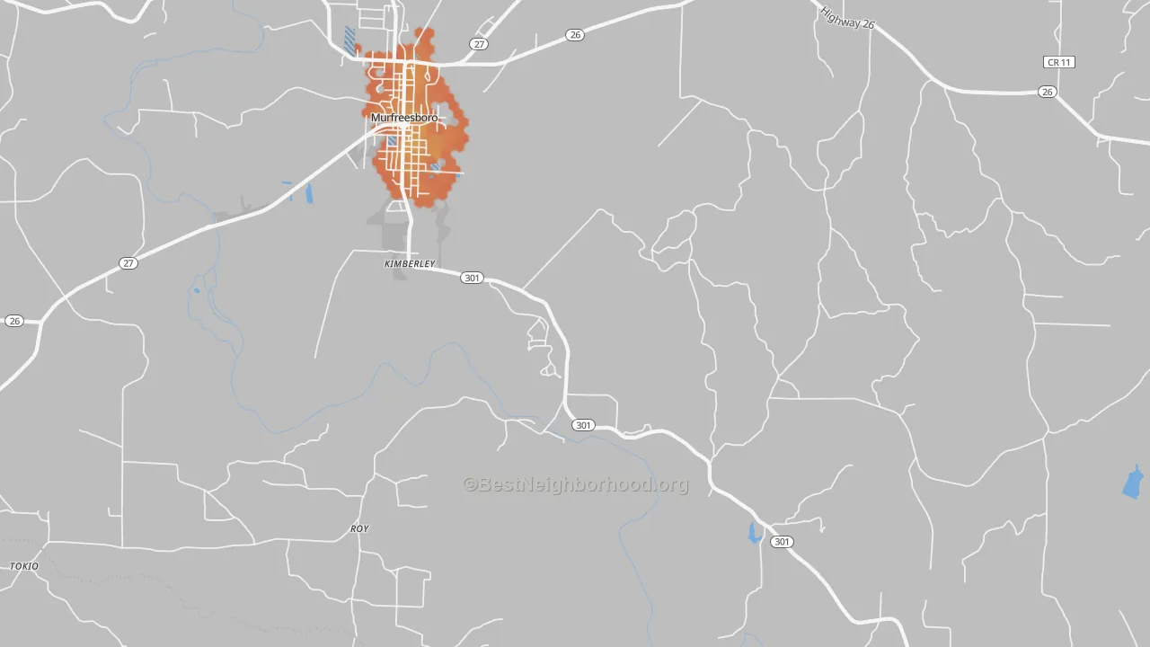 Bike Grade map of Kimberley, AR