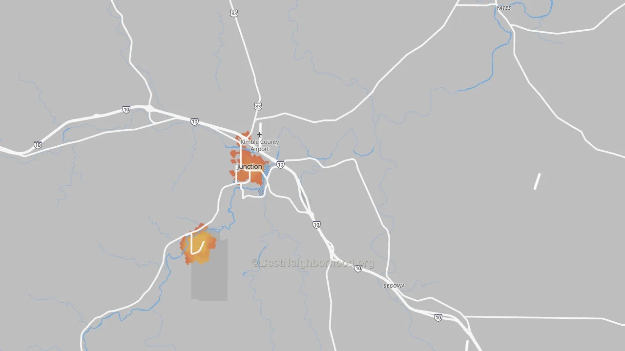 Bike Grade map of Kimble County, TX