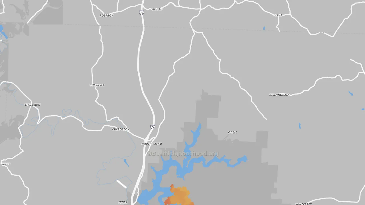 Bike Grade map of Kimbolton, OH