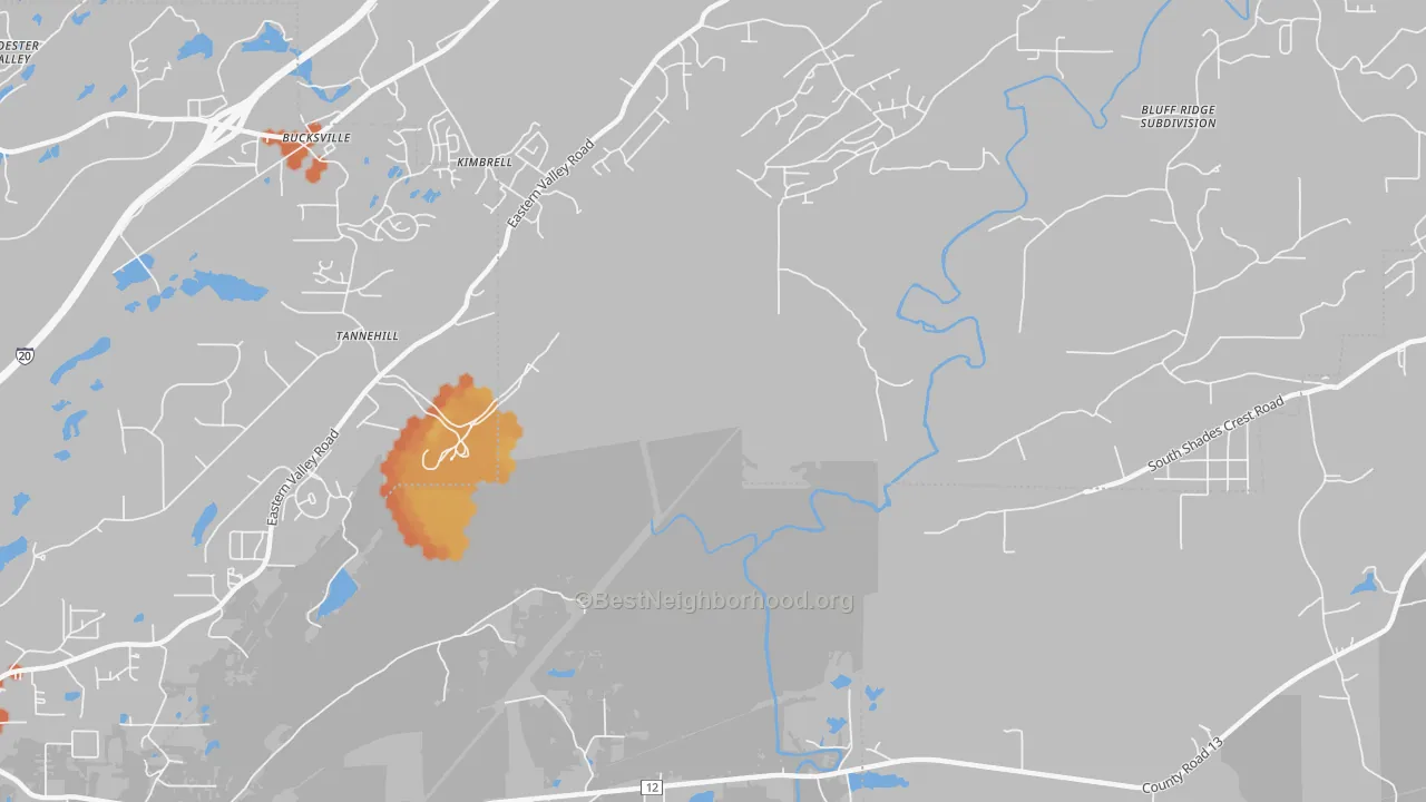 Bike Grade map of Kimbrell, AL