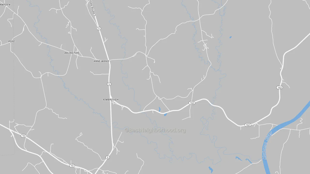 Bike Grade map of Kimbrough, AL