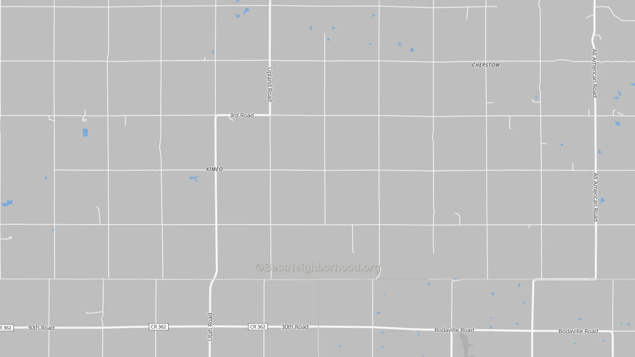 Bike Grade map of Kimeo, KS