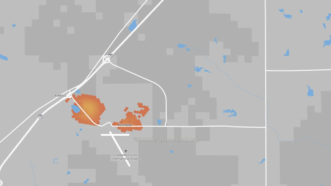 Bike Grade map of Kincheloe, MI