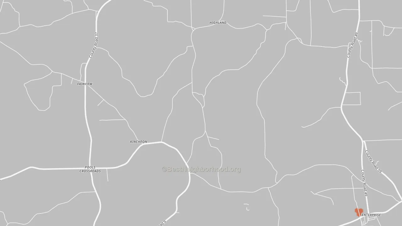 Bike Grade map of Kincheon, AL