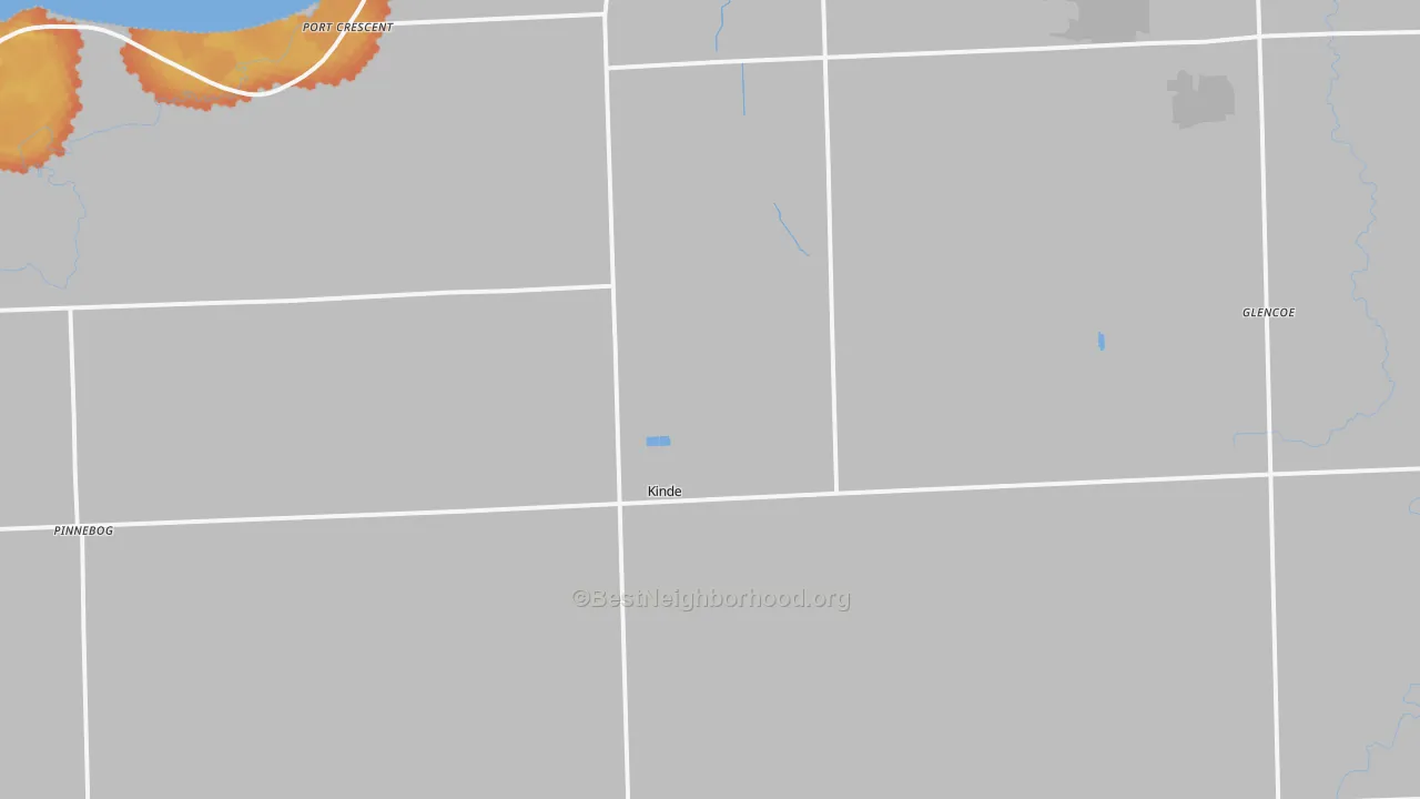 Bike Grade map of Kinde, MI