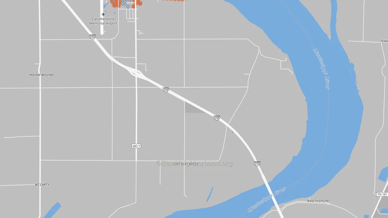 Bike Grade map of Kinfolks Ridge, MO