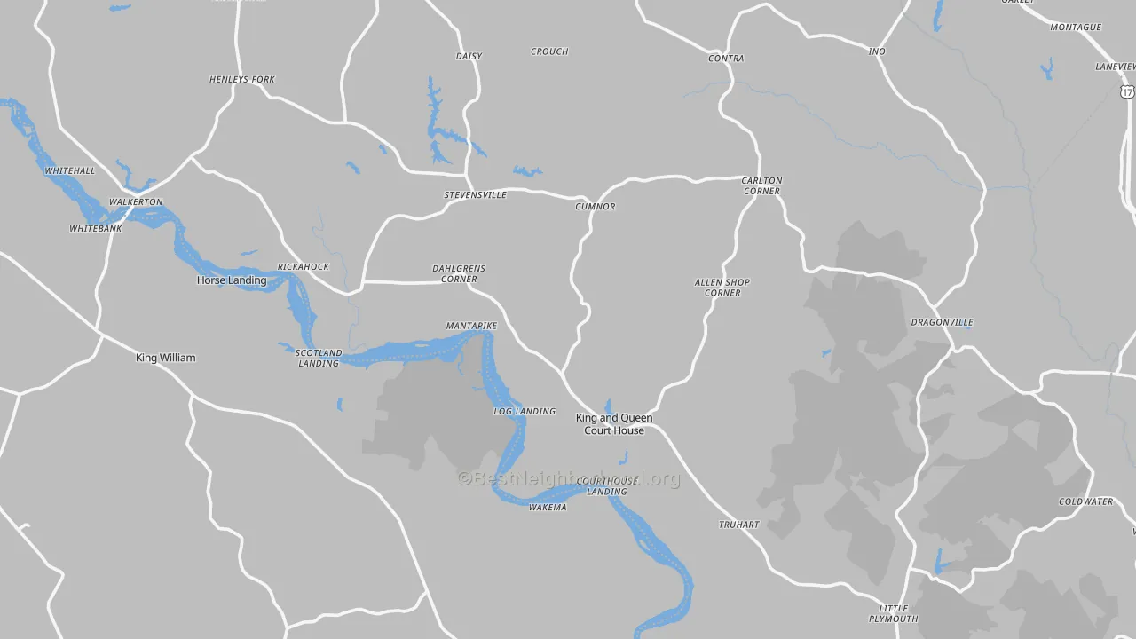 Bike Grade map of King and Queen County, VA