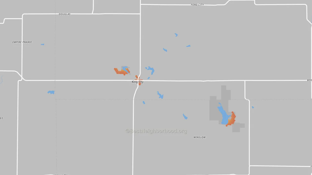 Bike Grade map of King City, MO