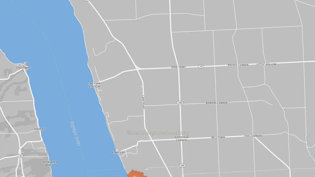 Bike Grade map of King Ferry, NY