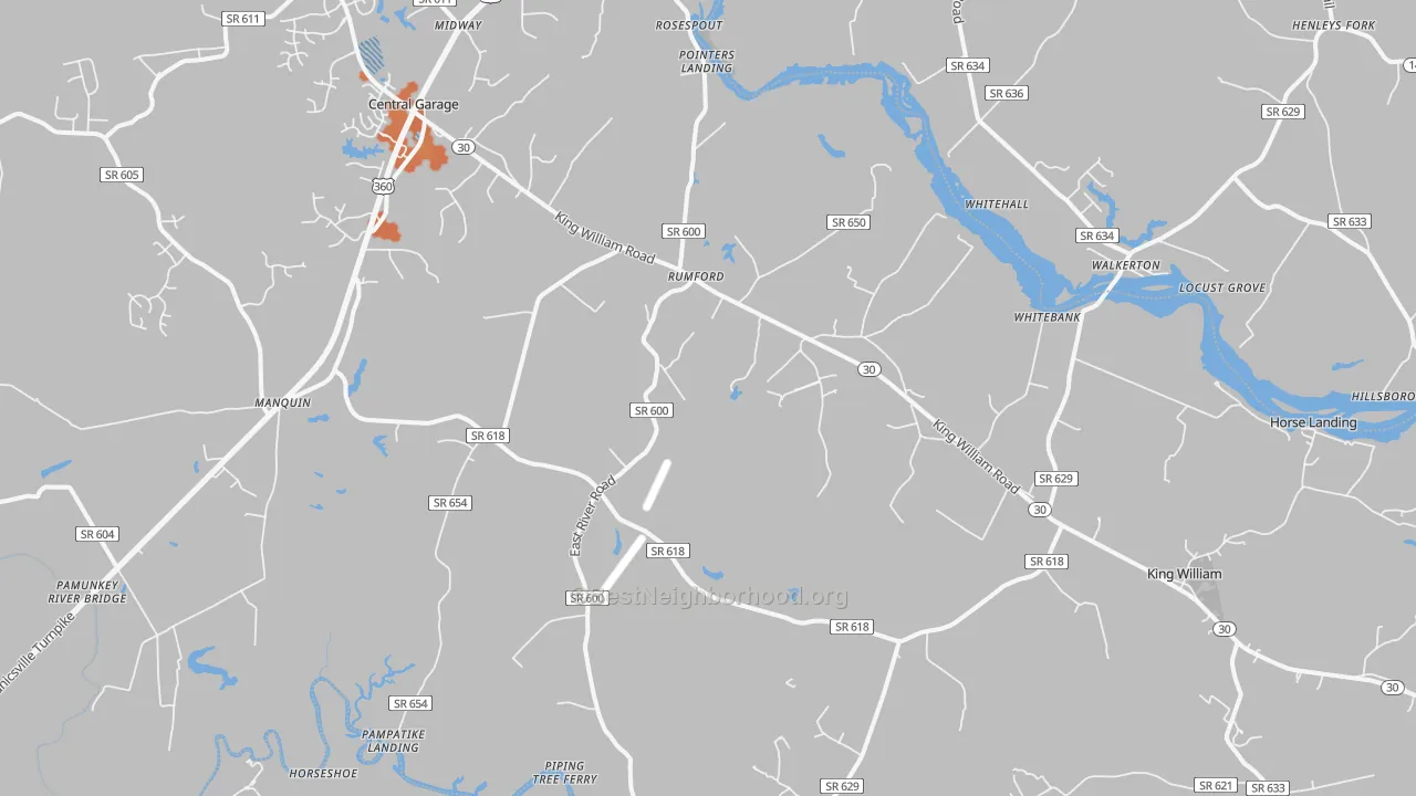 Bike Grade map of King William, VA