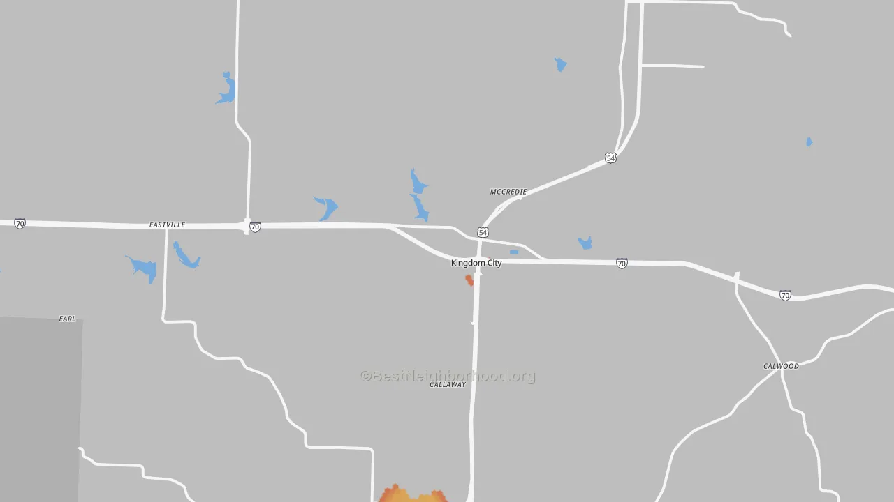 Bike Grade map of Kingdom City, MO