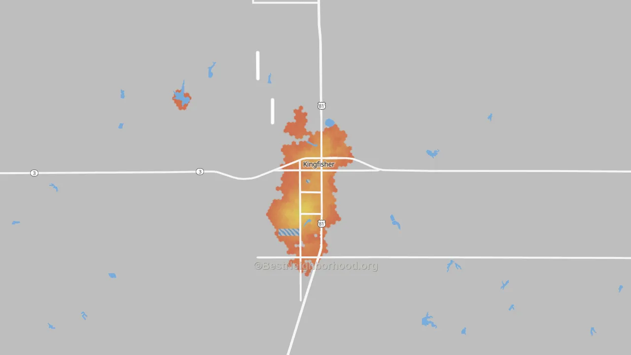 Bike Grade map of Kingfisher, OK