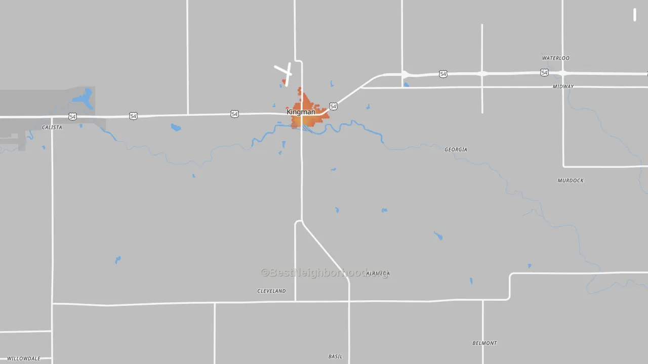 Bike Grade map of Kingman County, KS