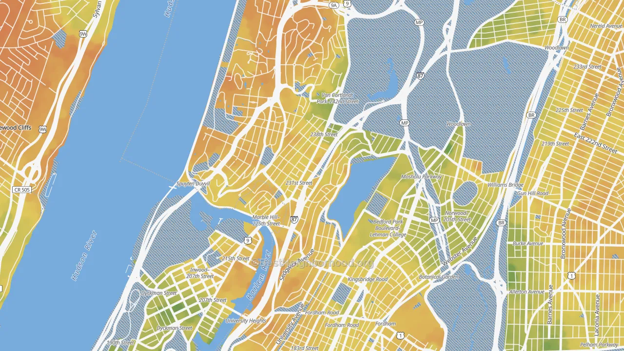 Bike Grade map of Kings Bridge, Bronx, NY
