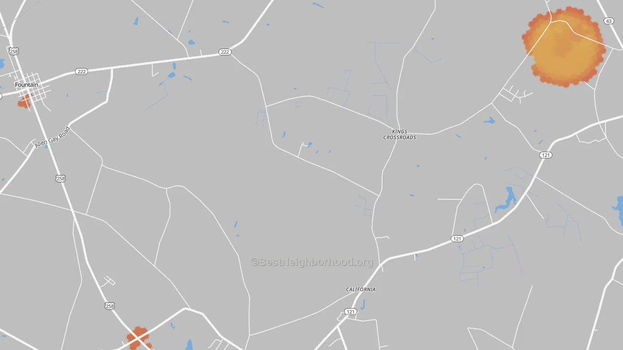 Bike Grade map of Kings Crossroads, NC