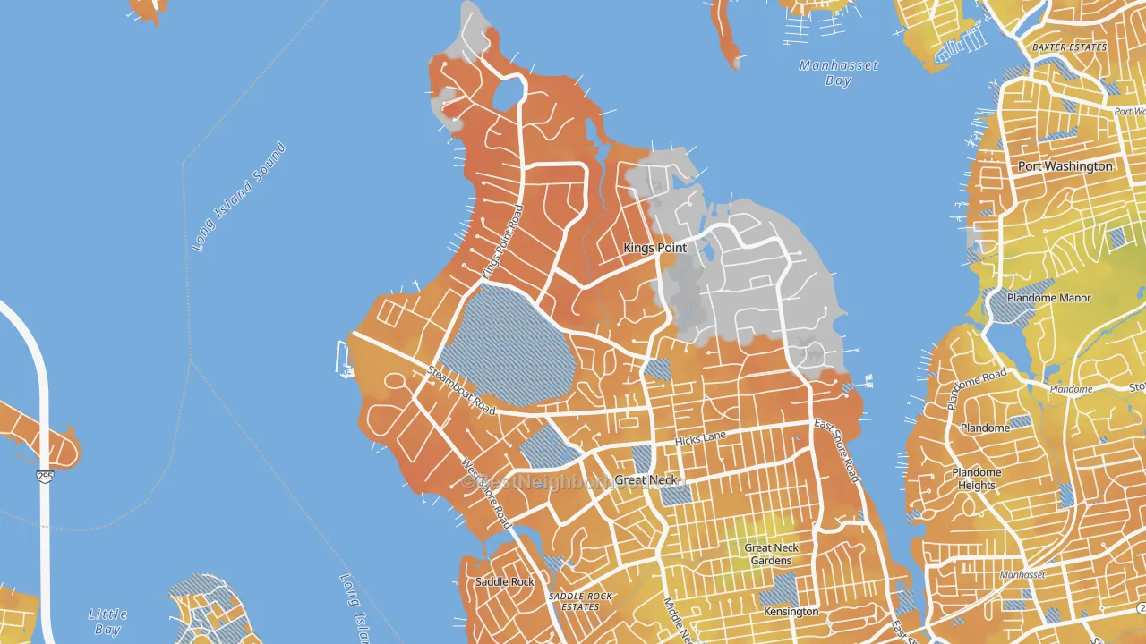 Bike Grade map of Kings Point, NY