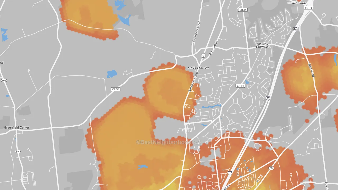 Bike Grade map of Kings Station, NY