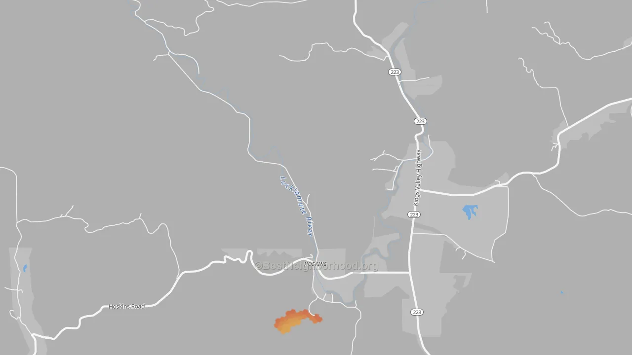 Bike Grade map of Kings Valley, OR