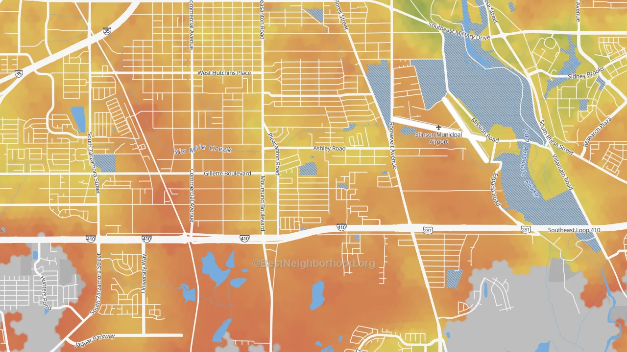 Bike Grade map of Kingsborough Ridge, San Antonio, TX