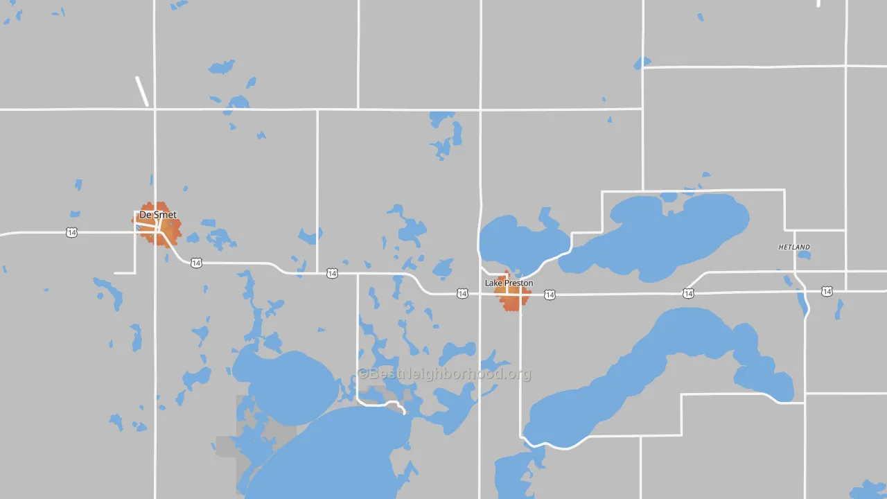 Bike Grade map of Kingsbury County, SD