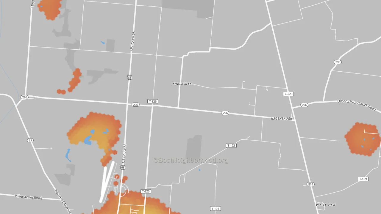 Bike Grade map of Kingscreek, OH