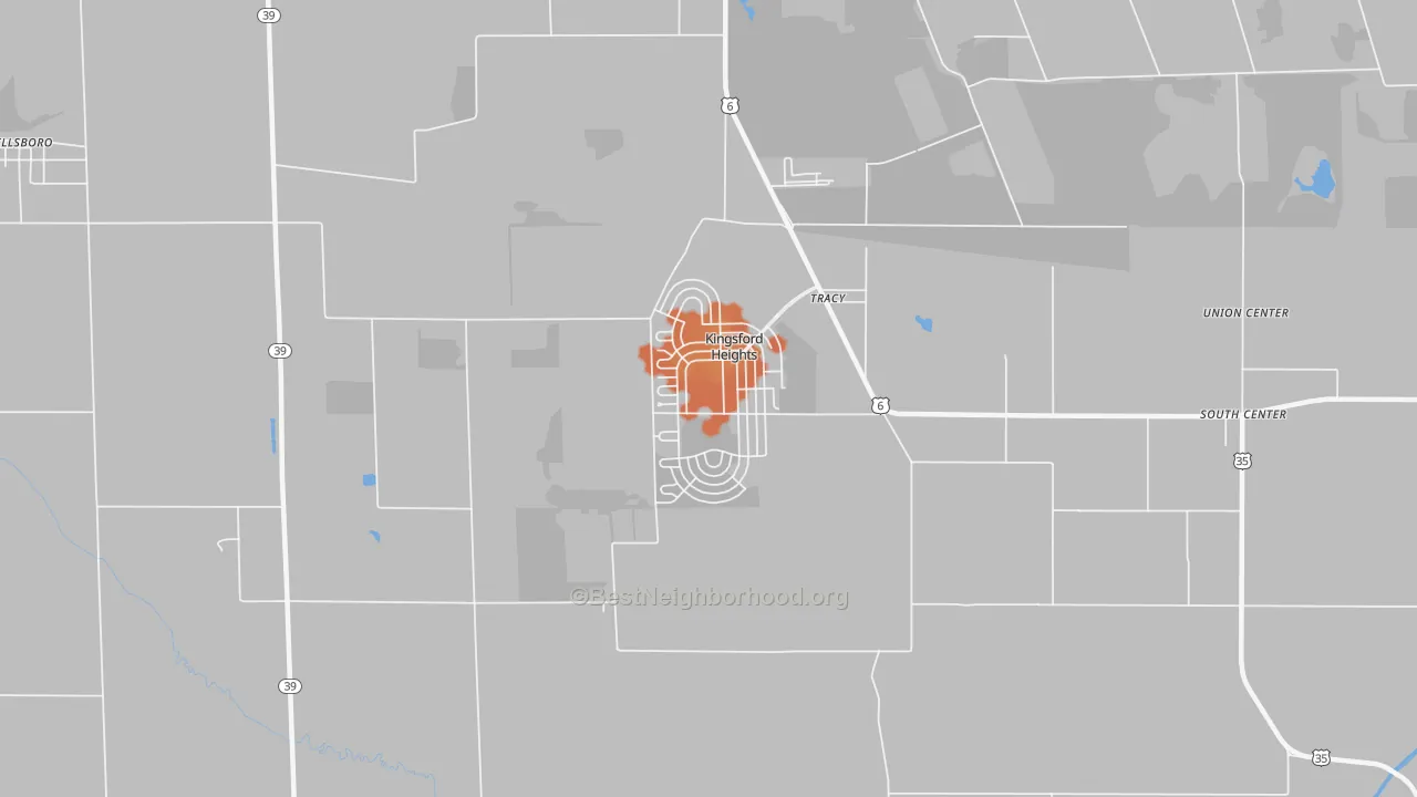 Bike Grade map of Kingsford Heights, IN