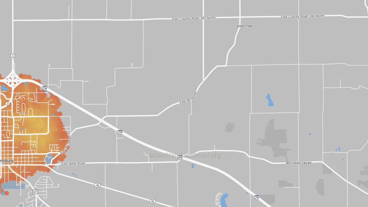 Bike Grade map of Kingston, IN