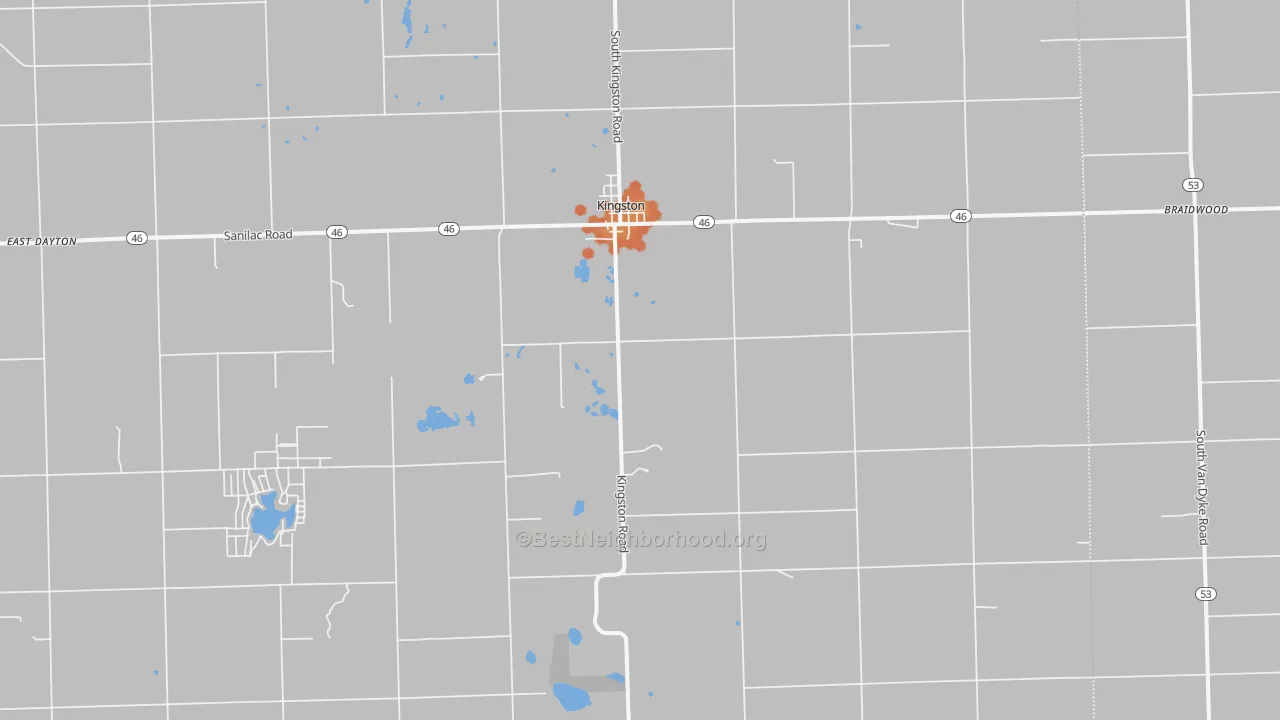 Bike Grade map of Kingston, MI